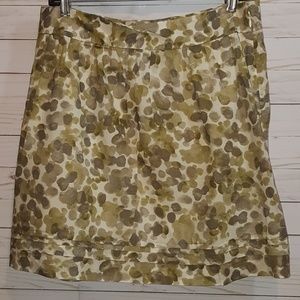 Ann Taylor Loft Skirt Green Print 8P Petite